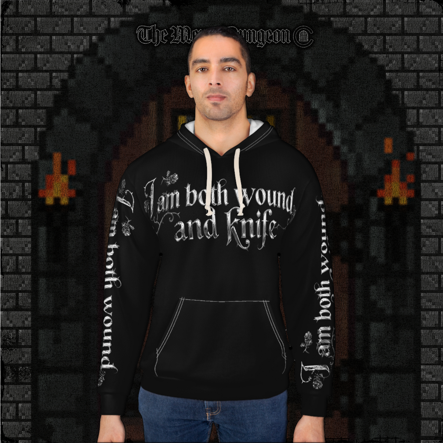 I Am Both Wound And Knife AOP Dungeon Hoodie