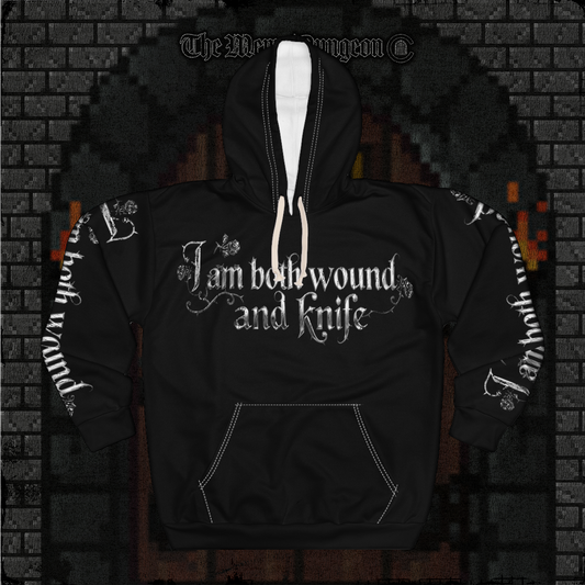 I Am Both Wound And Knife AOP Dungeon Hoodie