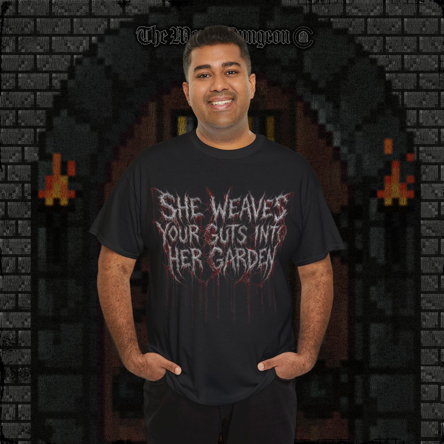 She Weaves Your Guts Into Her Garden Heavy Cotton Relic Tee
